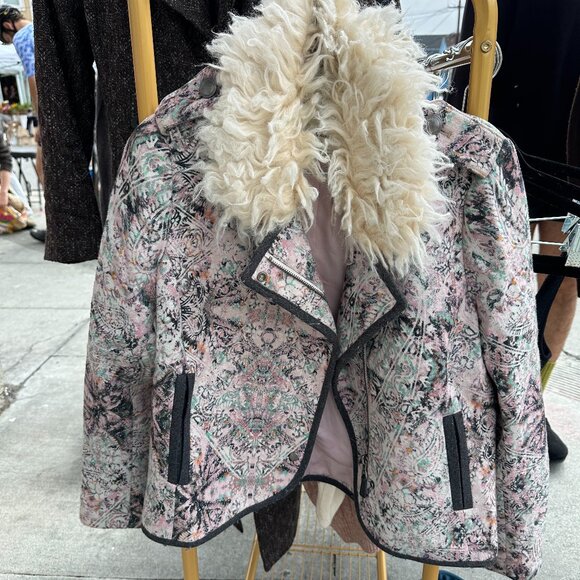 Anthropologie elevenses jacket with shearling collar - Picture 1 of 8